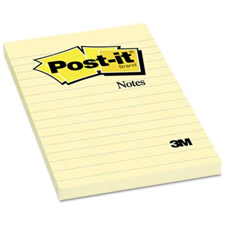 Post-It Sticky note Notes 660-YW Original Notes- 4 x 6- Canary Yellow- 12 100-Sheet Pads/Pack 660-YW